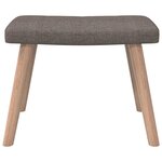 vidaXL Chaise de relaxation avec tabouret Taupe Tissu