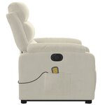 vidaXL Fauteuil inclinable de massage électrique crème velours