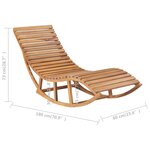 vidaXL Chaise longue à bascule Bois de teck solide