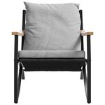 vidaXL Ensemble de meubles de balcon avec coussins 5 Pièces noir acier