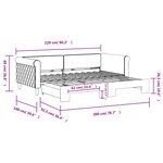 vidaXL Lit de jour avec lit gigogne noir 90x200 cm velours