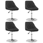 vidaXL Chaises à dîner pivotantes 4 Pièces Noir Velours