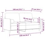 vidaXL Canapé 2 places avec oreillers décoratifs bleu 140 cm velours