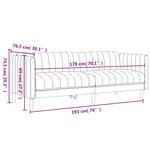 vidaXL Canapé à 3 places marron foncé tissu