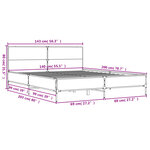 vidaXL Cadre de lit sonoma gris 140x200 cm bois d'ingénierie et métal