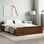 vidaXL Cadre de lit tête de lit et pied de lit chêne marron 160x200 cm