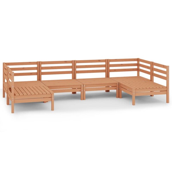 vidaXL Salon de jardin 6 Pièces Marron miel Bois de pin massif