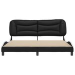 vidaXL Cadre de lit et tête de lit noir et blanc 180x200 cm similicuir