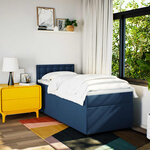 vidaXL Sommier à lattes de lit avec matelas Bleu 100x200 cm Tissu