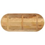 vidaXL Dessus de table 100x50x2 5cm ovale bois massif de manguier brut