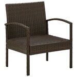 vidaXL Chaise de jardin avec coussin Résine tressée Marron