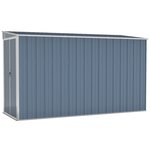vidaXL Abri de jardin mural Gris 118x288x178 cm Acier galvanisé