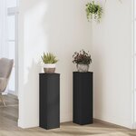vidaXL Supports pour plantes 2 Pièces noir 17x17x60 cm bois d'ingénierie