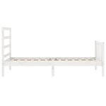 vidaXL Cadre de lit avec tête de lit blanc 90x200 cm bois massif