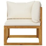 vidaXL Salon de jardin 6 Pièces avec coussin Crème Bois d'acacia solide