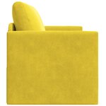 vidaXL Canapé de sol 2-en-1 Jaune 124x204x61 cm Velours