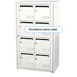 Bloc collectif leabox.com  2x4  grade 3  simple face  Intérieur  fixation murale   Blanc pur RAL 9010 finition brillante
