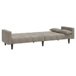 vidaXL Canapé-lit à 2 places avec deux oreillers Gris clair Velours