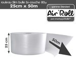 Lot de 6  rouleaux de film bulle d'air largeur 25 cm x longueur 50 mètres - gamme air'roll standard