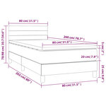 vidaXL Sommier à lattes de lit et matelas et LED Gris foncé 80x200 cm