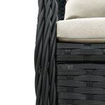 vidaXL Ensemble à manger de jardin avec coussins 3 Pièces Noir