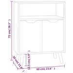 vidaXL Buffet blanc 60x30x72 cm bois d'ingénierie