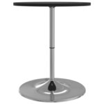 vidaXL Table de bar noir 60x60x90 cm bois d'ingénierie et acier chromé