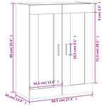 vidaXL Armoire murale chêne fumé 69 5x34x90 cm bois d'ingénierie