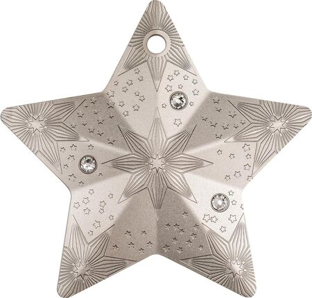 Pièce de monnaie en Argent 5 Dollars g 31.1 (1 oz) Millésime 2024 Holiday Ornament STARRY SKY STAR