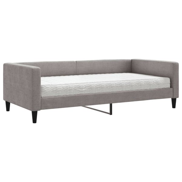 vidaXL Lit de jour avec matelas taupe 100x200 cm tissu