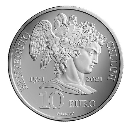 Pièce de monnaie 10 euro Saint-Marin 2021 argent BE – Benvenuto Cellini
