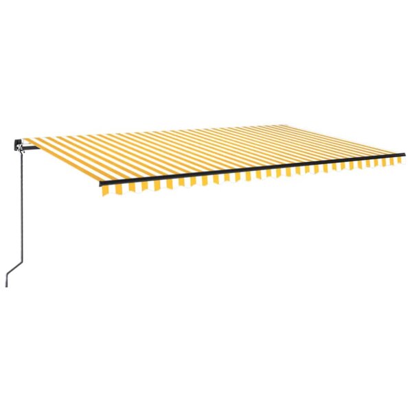 vidaXL Auvent manuel rétractable avec LED 500x300 cm Jaune et blanc
