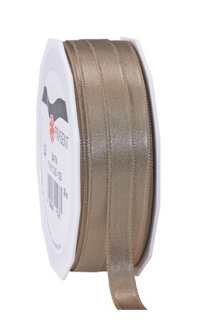 Satin double face 25-m-rouleau 10 mm taupe