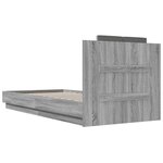 vidaXL Cadre de lit tête de lit et lumières LED sonoma gris 100x200 cm