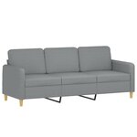 vidaXL Ensemble de canapés 3 Pièces coussins gris clair tissu
