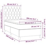 vidaXL Sommier à lattes de lit matelas et LED Noir 80x200 cm Velours