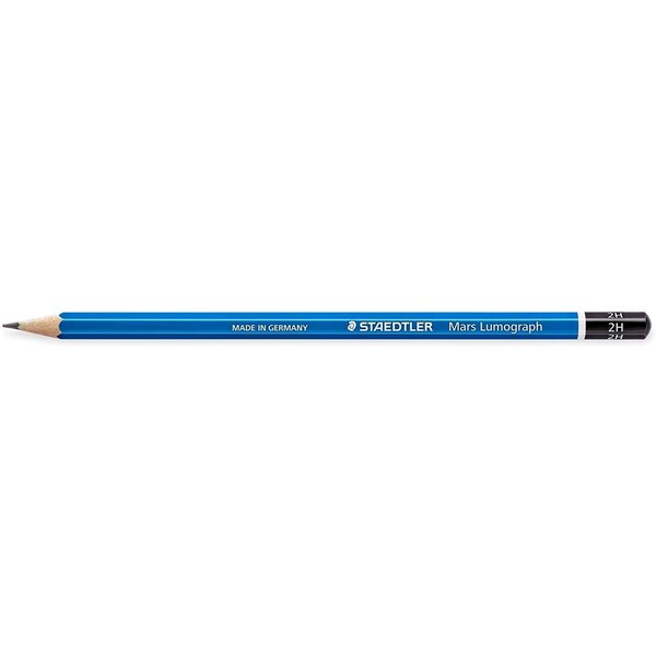 Crayon papier mars lumograph 100 mine 2 mm bleu 2h x 12 staedtler