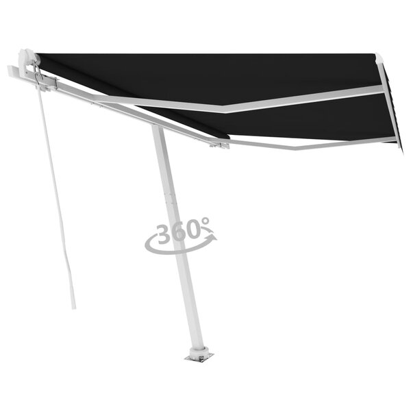 vidaXL Auvent manuel rétractable sur pied 300x250 cm Anthracite