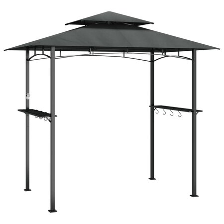 vidaXL Gazebo BBQ et étagères latérales anthracite 240x150x243cm acier