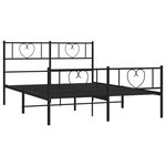 vidaXL Cadre de lit métal sans matelas avec pied de lit noir 160x200cm
