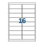 Lot de 100 Planches étiquettes autocollantes blanches sur feuille A4 : 99 x 33 9 mm (16 étiquettes par feuille spéciales bons de transport)