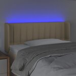 vidaXL Tête de lit à LED Crème 103x16x78/88 cm Tissu