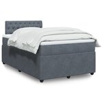 vidaXL Sommier à lattes de lit et matelas gris foncé 120x190cm velours