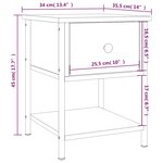 vidaXL Table de chevet chêne fumé 34x35 5x45 cm bois d'ingénierie