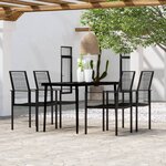 vidaXL Ensemble à manger de jardin 5 Pièces Noir