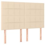 vidaXL Sommier à lattes de lit avec matelas Crème 140x200 cm Tissu