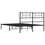 vidaXL Cadre de lit métal avec tête de lit noir 120x190 cm