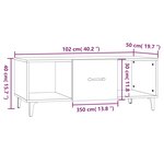 vidaXL Table basse Chêne fumé 102x50x40 cm Bois d'ingénierie