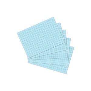 Lot de 100 Fiches Bristol 170g A6 Quadrillé Bleu HERLITZ