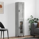 vidaXL Buffet haut Gris béton 34 5x34x180 cm Bois d'ingénierie